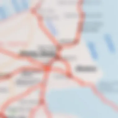 Map showcasing the route from Abu Dhabi to Dubai