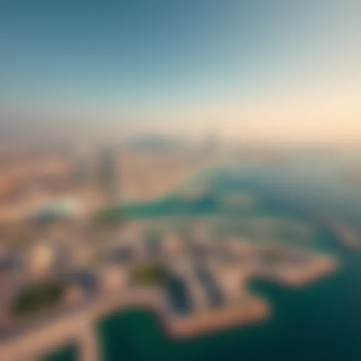 Aerial view of Al Sufouh showcasing its skyline and coastal areas