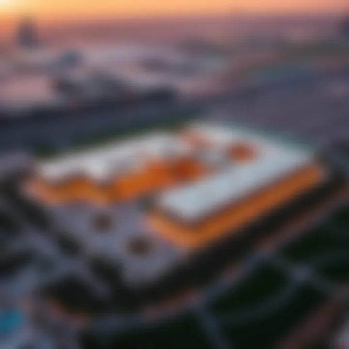 Aerial view of a landmark project developed by Aldar Properties in Dubai