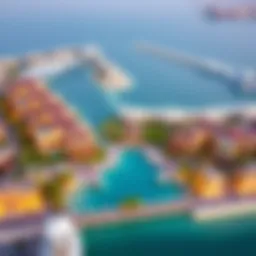 Stunning aerial view of Aldar Yas Island showcasing luxury properties