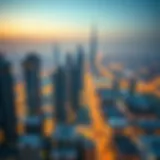 Panoramic view of Dubai skyline showcasing luxury apartments