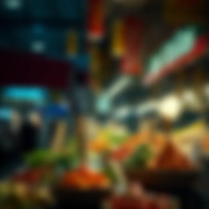 Dubai's vibrant food market highlighting diverse culinary options