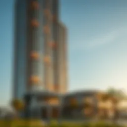 Stunning exterior view of Ayedh Tower showcasing its unique architecture