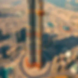 Aerial view of Burj Khalifa during construction