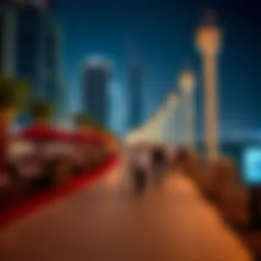 Vibrant waterfront promenade in Business Bay