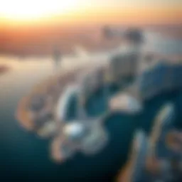 Aerial view of Capital Bay showcasing its modern architecture