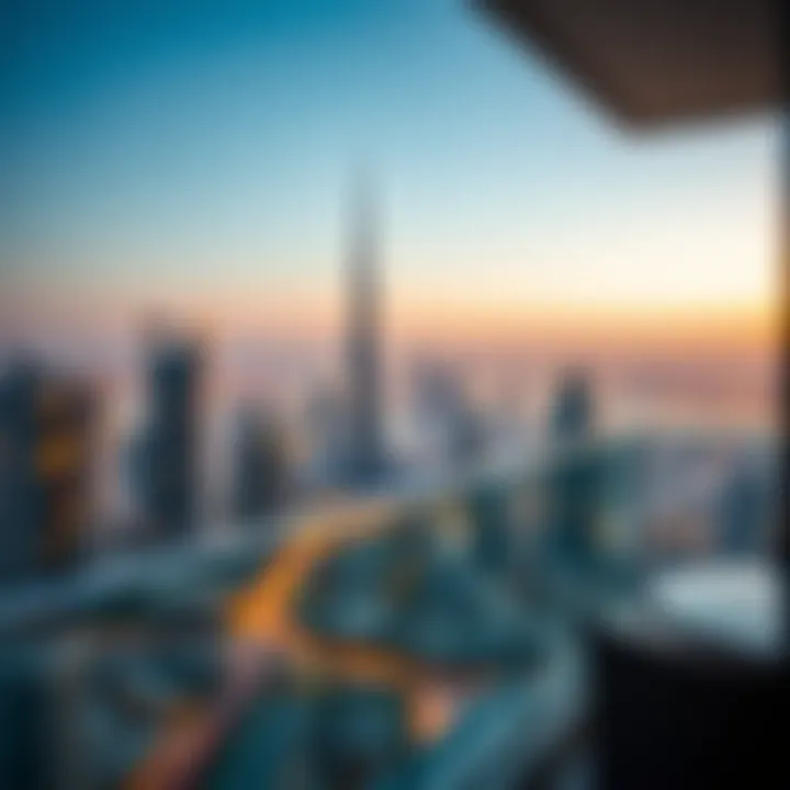 Breathtaking skyline view from the Cavalli Tower balcony