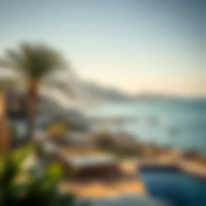 Stunning Coastal Landscape at Chalet Mamzar Beach A picturesque view of Chalet Mamzar Beach showcasing the stunning coastal landscape