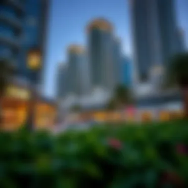 Nearby amenities surrounding Citadel Tower, including shops and parks