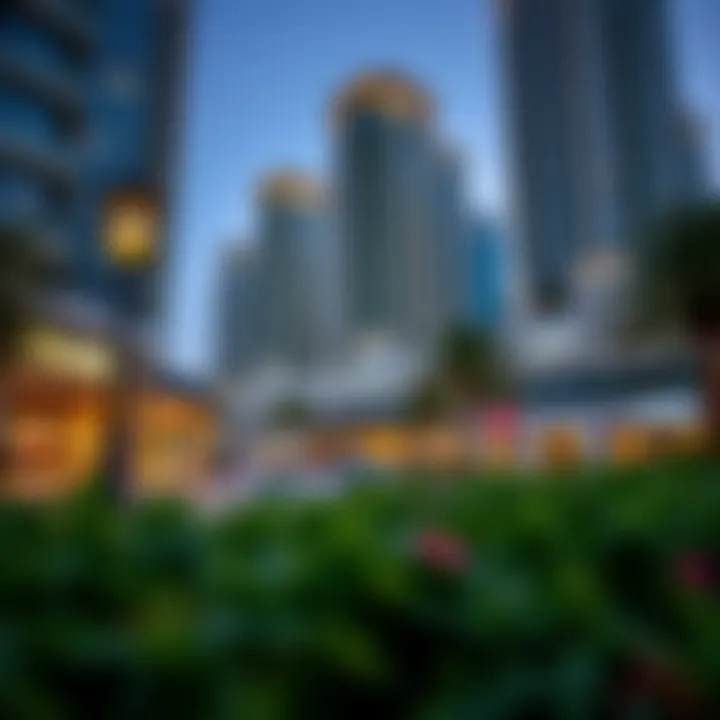 Nearby amenities surrounding Citadel Tower, including shops and parks