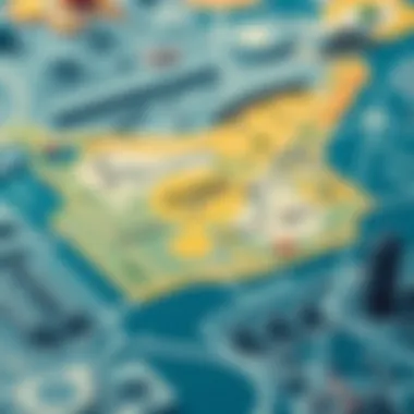 Visual representation of key zones in Dubai