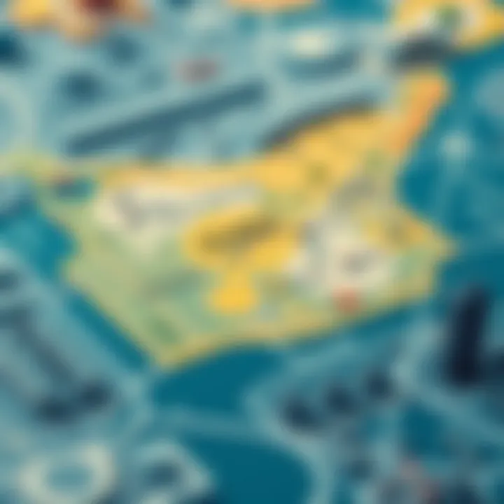Visual representation of key zones in Dubai