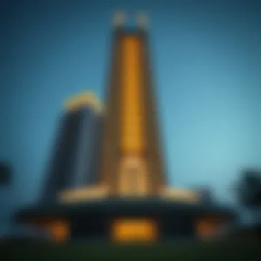 Architectural Marvel of Cricket Tower Stunning view of Cricket Tower highlighting its architectural design
