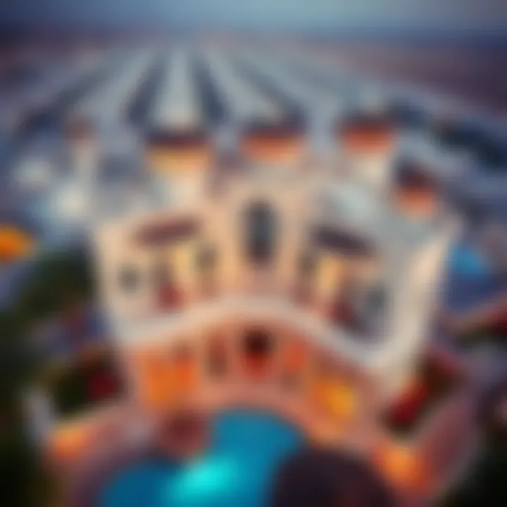 Aerial view of Dar Al-Musayef showcasing its unique architecture