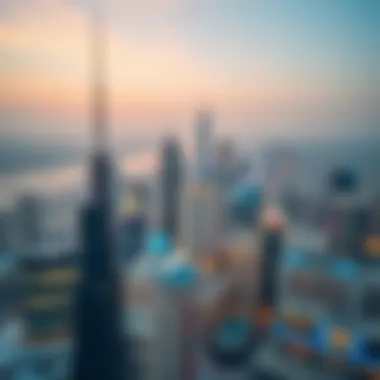 Dubai Skyline from Ontario Tower View from the observation deck overlooking Dubai skyline