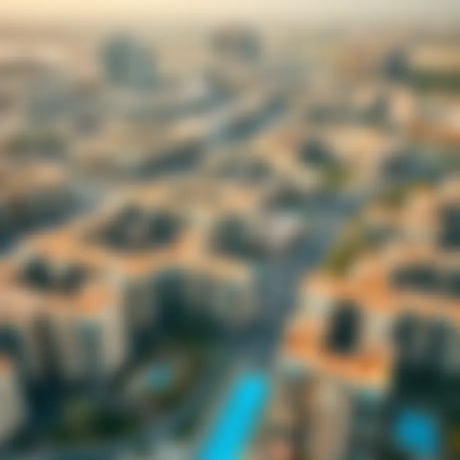 Aerial view of Al Shahba showcasing the blend of residential and commercial properties