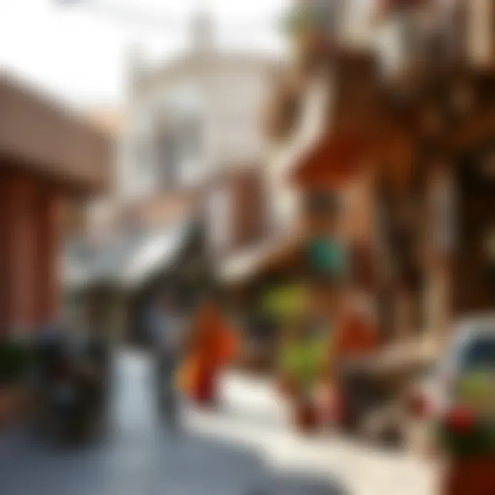 Vibrant street life showcasing the blend of tradition and contemporary influences.