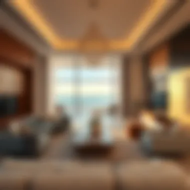 Luxurious interior of a beach mansion showcasing modern design