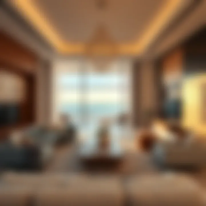 Luxurious interior of a beach mansion showcasing modern design
