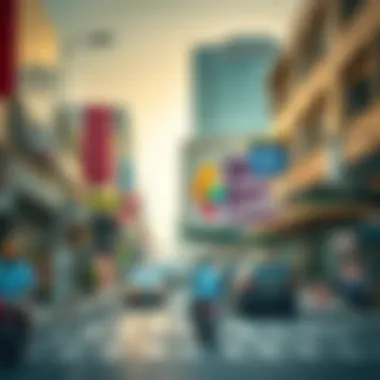 Commercial Activity in Deira A vibrant street view of Deira highlighting commercial activity