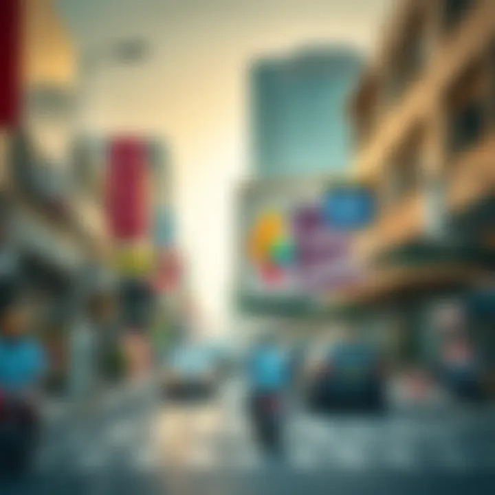 Commercial Activity in Deira A vibrant street view of Deira highlighting commercial activity