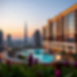 Stunning architectural design of Damac Heights against the Dubai skyline