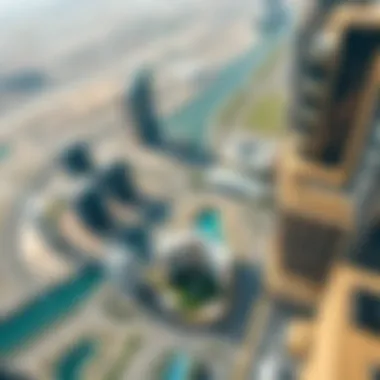 Aerial view of Business Bay illustrating the prime location of Damac Prive