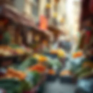 Local market showcasing fresh produce and goods