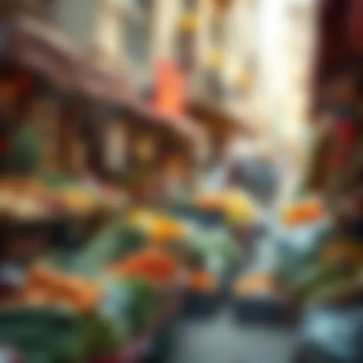 Local market showcasing fresh produce and goods