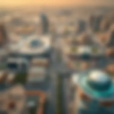 Aerial view of Dubai Boulevard highlighting its urban layout
