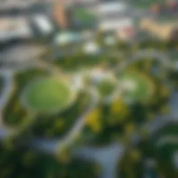Aerial view of Dubai Hill Park showcasing its lush greenery and sprawling landscape