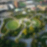 Aerial Overview of Dubai Hill Park Aerial view of Dubai Hill Park showcasing its lush greenery and sprawling landscape