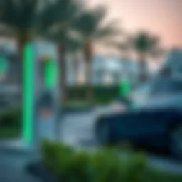 Electric car charging station in UAE