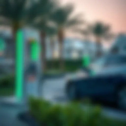 Electric car charging station in UAE