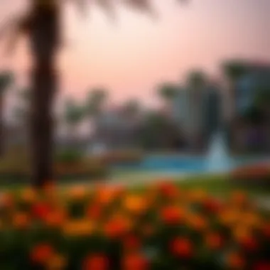 Luxurious view of Emirates Park Resort showcasing vibrant gardens
