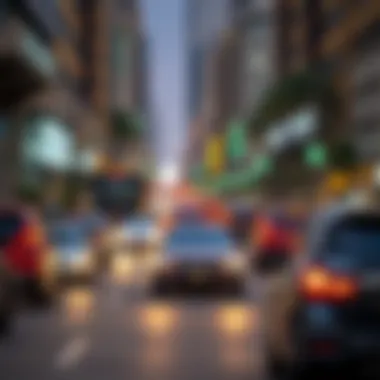 Traffic Dynamics in Dubai on Fridays Busy Dubai street on a Friday illustrating traffic management