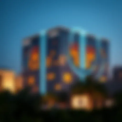 Illuminated Beauty of the Global Village Box Dazzling view of the Global Village Box at night