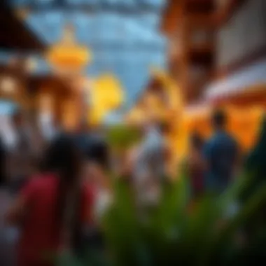 Visitors enjoying diverse cultural experiences at the Global Village Box