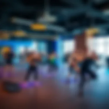 Members engaged in various fitness classes at GymNation