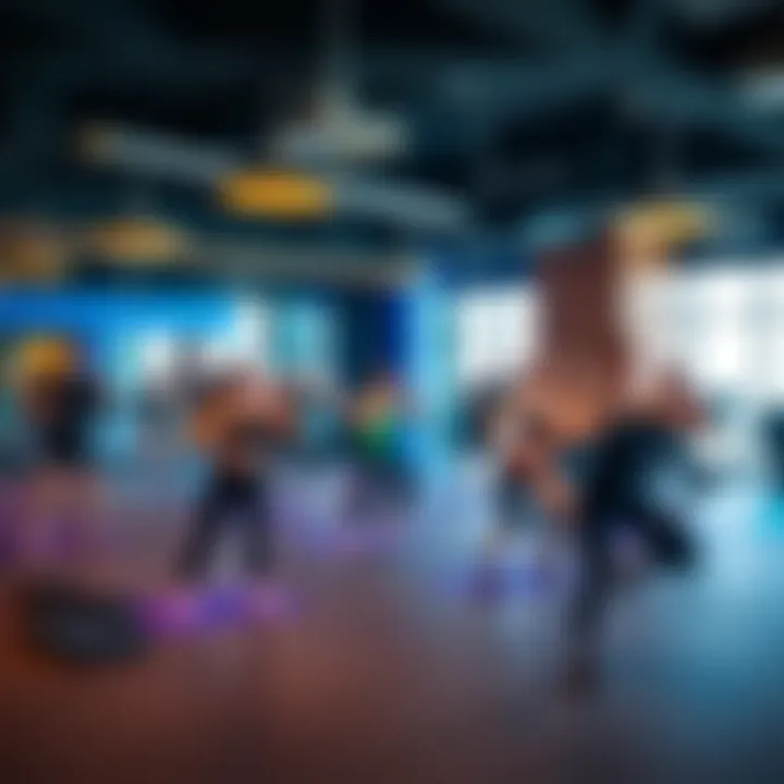 Members engaged in various fitness classes at GymNation
