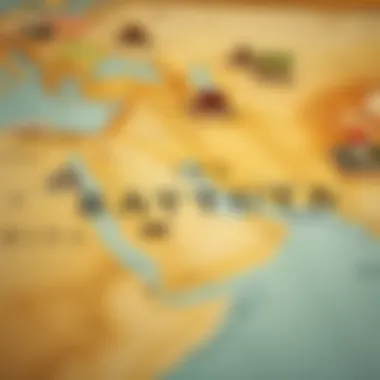 Ibn Battuta's Historic Journeys A detailed map showcasing Ibn Battuta's historic journeys across various countries.
