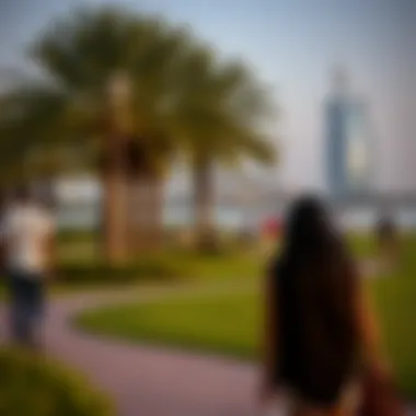 Visitors enjoying recreational activities in Khalifa Park