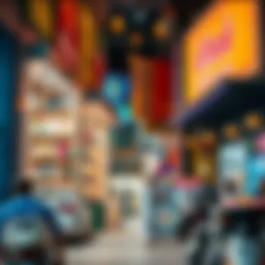 Vibrant Storefronts of Meena Bazaar Vibrant storefronts of Meena Bazaar showcasing diverse products