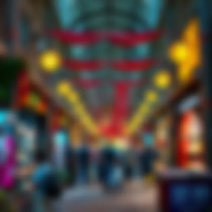 Diverse shopping experience within مول وافي's vibrant marketplace