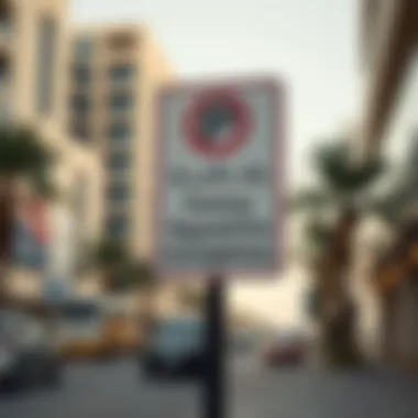 Parking Regulations and Guidelines Signage Signage indicating parking regulations and guidelines