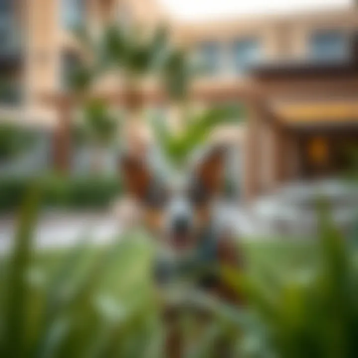 A residential area with pet amenities