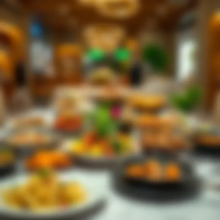 A table set with diverse international dishes