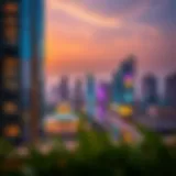 Panoramic view of International City, Dubai showcasing vibrant architecture