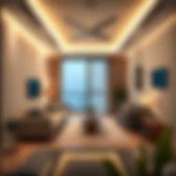 Modern studio apartment interior in Al Qusais