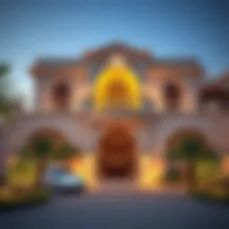 Luxurious villa exterior in Al Zahia